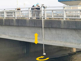 写真-2 懸垂した点検専用カメラ